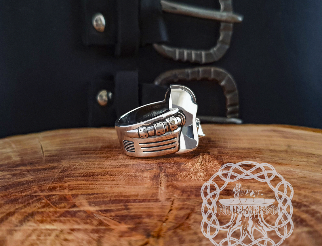 Handmade Sterling Silver Darth Vader Ring. Star Wars Jewelry.