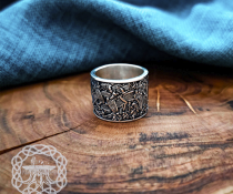 Mammen Style Sterling Silver Viking Ring. Cammin Casket Design.