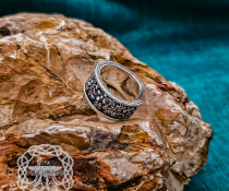 Sterling Silver Maltese Cross Ring. Handmade Floral Jewelry.