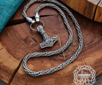 Sterling Silver Wolf Head Viking Gotland Replica Chain
