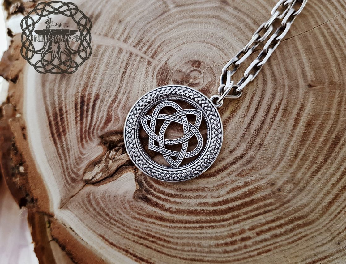 Sterling Silver Celtic Love Knot Pendant. Handmade Irish Jewelry.