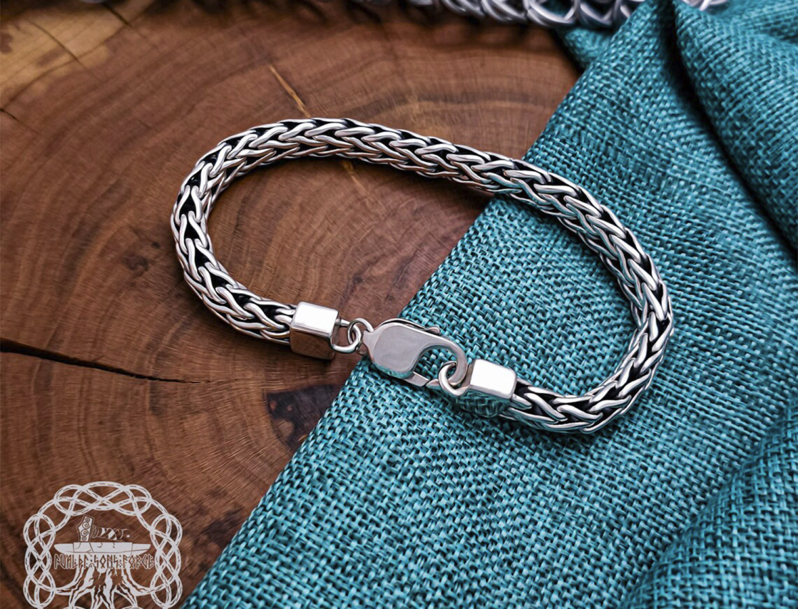 Sterling Silver Viking Arm Ring. Handmade Norse Bracelet.