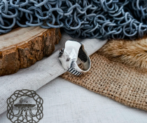 Sterling Silver Salvador Dali Ring. Hooded Design with Bandolier.