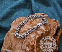Sterling Silver Viking Bracelet. Handmade Norse Mythology Jewelry Gift.