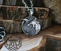 Wolf School Medallion Wolf Pendant Sterling Silver Cosplay Pendant Witcher Wolf School Necklace Witcher Medallion Witcher Pendant