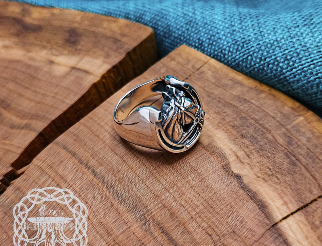 Sterling Silver Horse Ring. Handmade Lucky Horseshoe Jewelry.