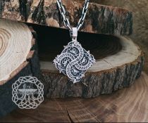 Handmade Sterling Silver Viking Dragon Pendant. Urnes Style Norse Jewelry.