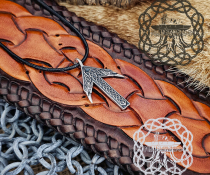 Handmade Sterling Silver Tiwaz Rune Pendant. Viking Raven Norse Necklace.