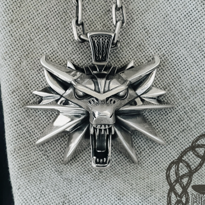 Wolf Pendant Wolf Necklace Sterling Silver Pendant Wolf Jewelry Wolf School