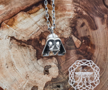 Handmade Sterling Silver Darth Vader Pendant. Star Wars Jewelry.