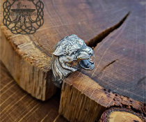 Sterling Silver Tiger Head Ring. Handmade Animal Jewelry.