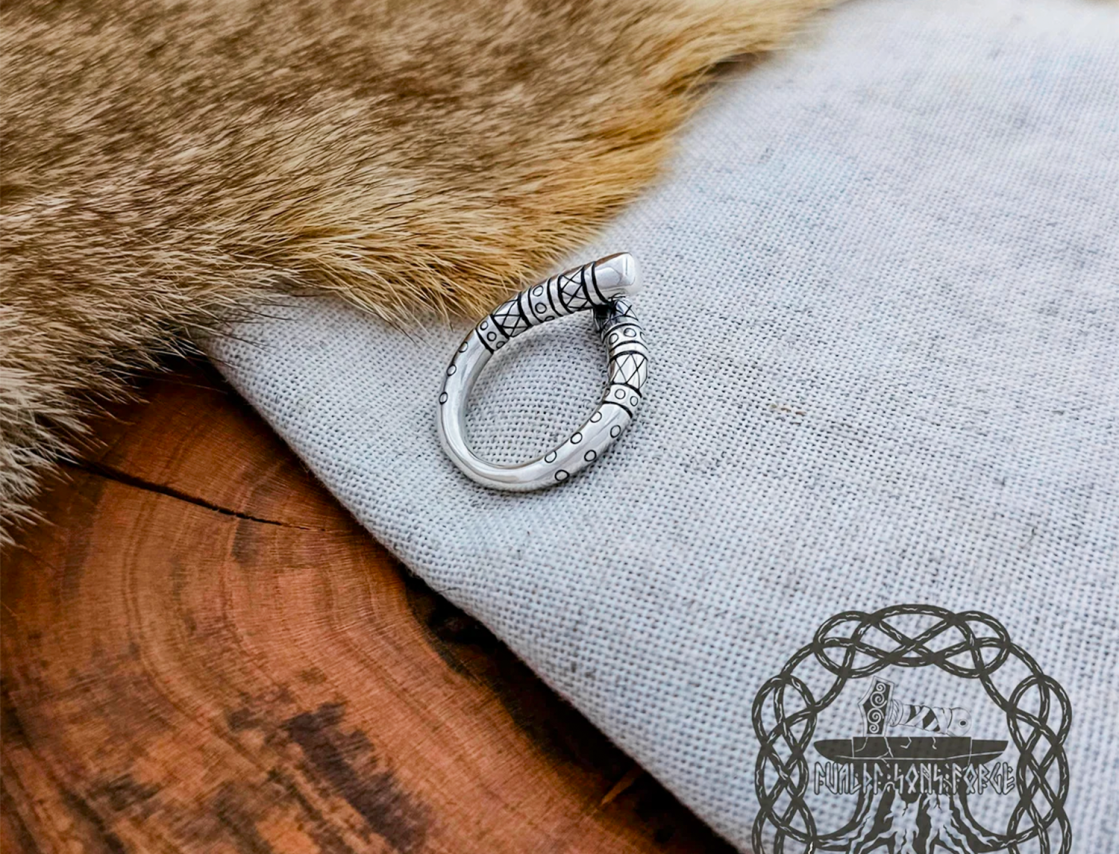 Sterling Silver Erlendur Ring. Authentic Handmade Viking Jewelry.