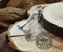 Sterling Silver Kratos Axe Pendant. Viking God of War Necklace.