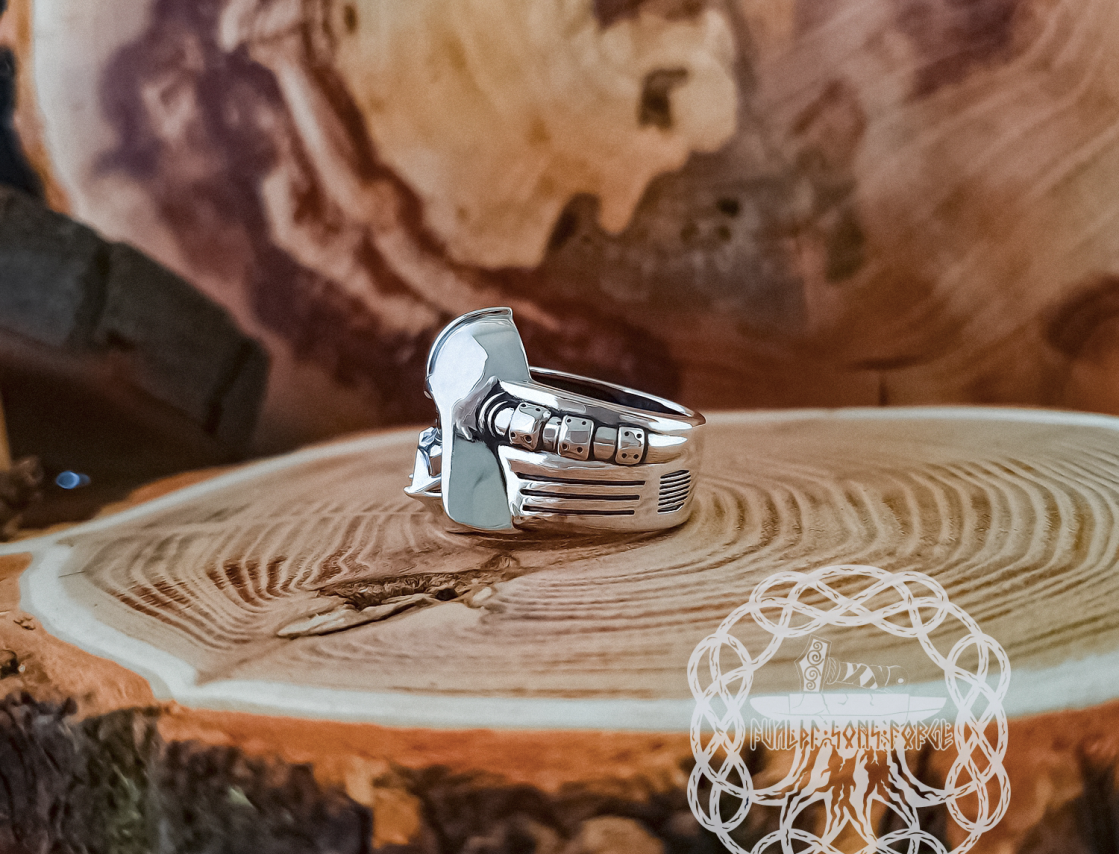 Handmade Sterling Silver Darth Vader Ring. Star Wars Jewelry.