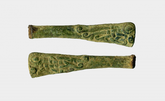 Copper alloy knife handle (Ringerike Style)