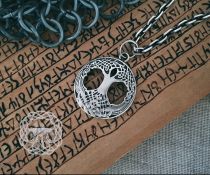 Handmade Sterling Silver Yggdrasil Pendant. Norse Viking Tree of Life Necklace.