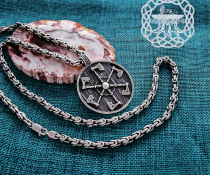 Handmade Sterling Silver Shield Pendant. Viking Axe Necklace.