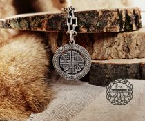 Handmade Sterling Silver Celtic Shield Knot Pendant. Norse Viking Jewelry.