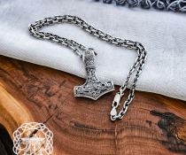 Handmade Sterling Silver Viking Anchor Chain Necklace