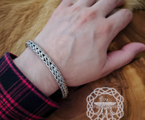 Sterling Silver Viking Arm Ring. Handmade Norse Bracelet.