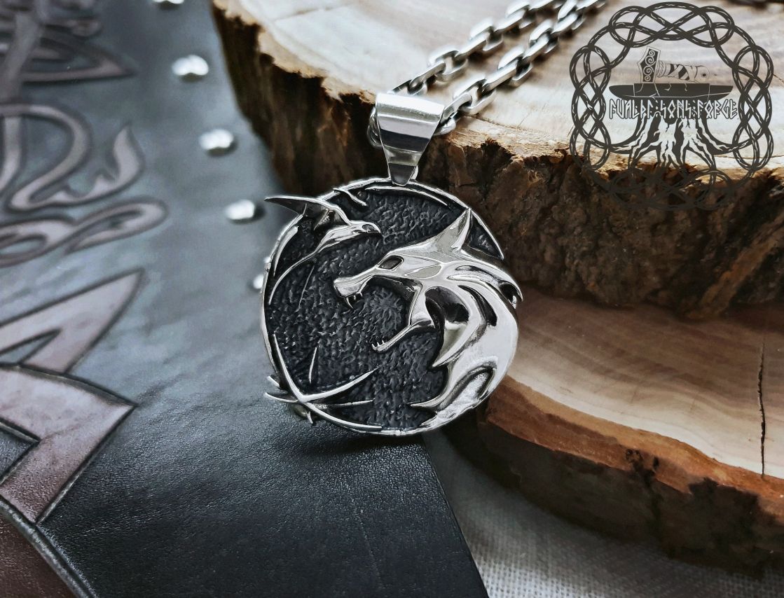 Wolf School Medallion Wolf Pendant Sterling Silver Cosplay Pendant Witcher Wolf School Necklace Witcher Medallion Witcher Pendant