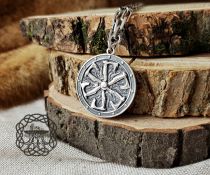 Handmade Sterling Silver Viking Shield Pendant. Norse Axe Necklace.