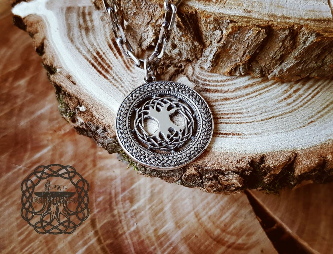 Handmade Sterling Silver Yggdrasil Pendant. Norse Viking Necklace.