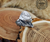 Handmade Sterling Silver Venom Ring. Superhero Cosplay Jewelry.