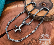 Handmade Sterling Silver Viking Chain Norse Necklace