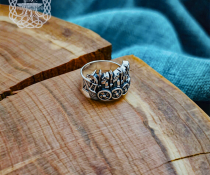 Handcrafted Sterling Silver Viking Longship Ring. Norse Drakkar Jewelry.