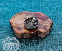 Sterling Silver Vegvisir Ring. Artisan Handmade Viking Compass Design.