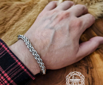 Sterling Silver Viking Bracelet. Handmade Norse Mythology Jewelry Gift.