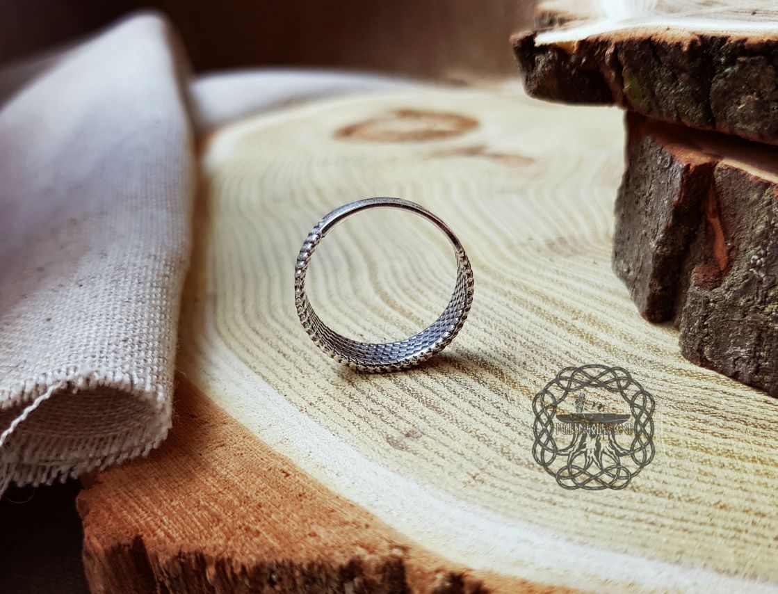 Handmade Sterling Silver Braided Viking Ring. Authentic Norse Jewelry.