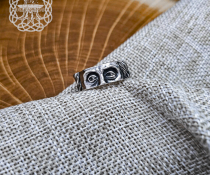 Sterling Silver Benjamin Franklin Ring. Handcrafted Artisan Jewelry.