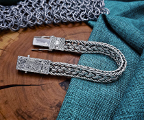 Mammen Style Viking Arm Ring. Handcrafted Sterling Silver Bracelet Inspired by Cammin Casket.