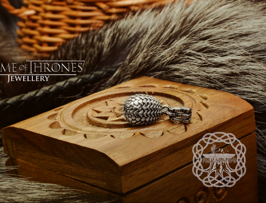 Dragon Egg Pendant, Game of Thrones Jewelry, Drogon, Rhaegal, Viserion, Sterling Silver Pendant, Dragons Amulet