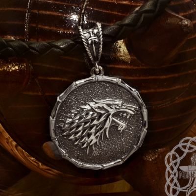 House Stark Pendant, Winter is Coming, Direwolf Pendant, Game of Thrones Pendant, Winterfell.