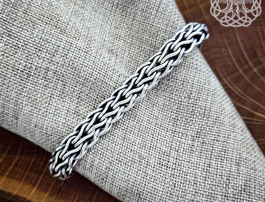 Mammen Style Sterling Silver Viking Bracelet. Based on the Cammin Casket.