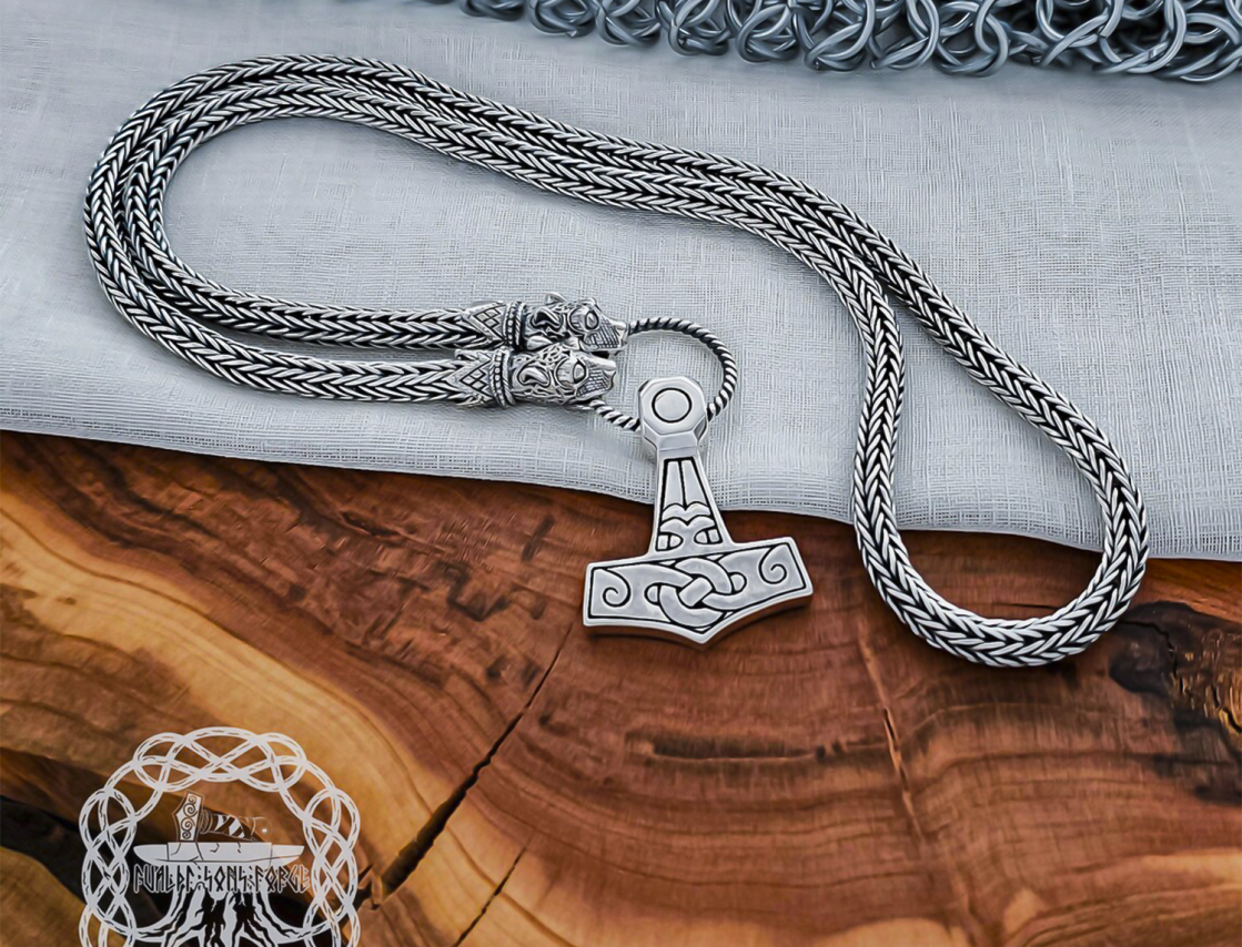 Sterling silver mjolnir pendant. Handmade Thor Hammer replica from Kostroma.