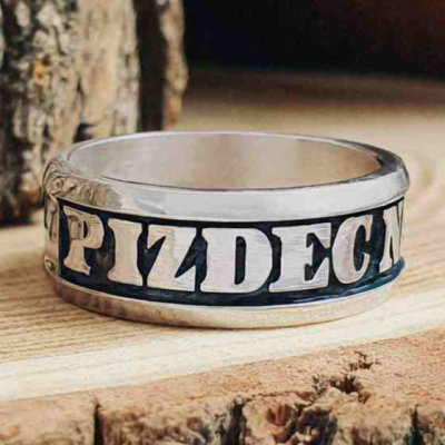 Sterling Silver Statement Ring. Pizdec Nahoi Blyat Design.