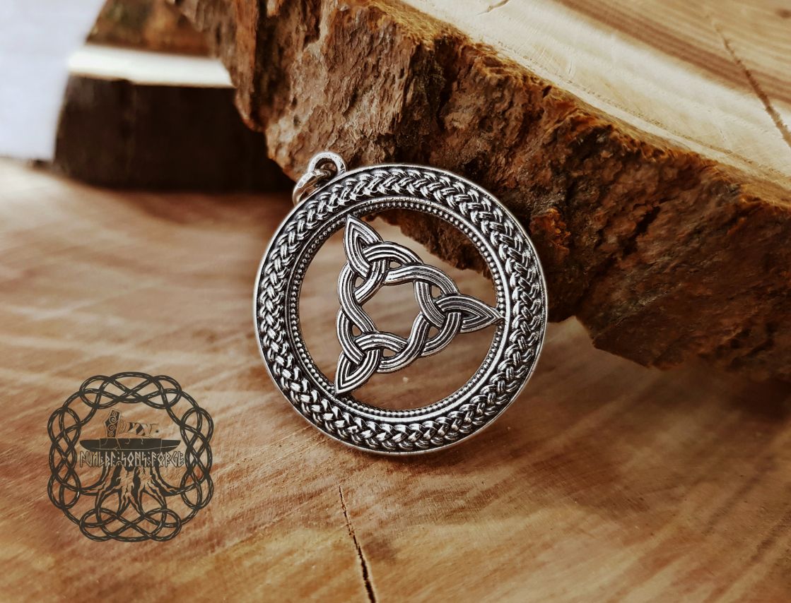 Handmade Sterling Silver Brigids Knot Pendant. Celtic Jewelry Necklace.