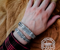 Mammen Style Viking Arm Ring. Handcrafted Sterling Silver Bracelet Inspired by Cammin Casket.