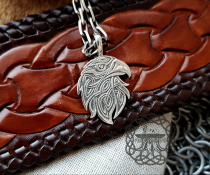 Handmade Sterling Silver Celtic Eagle Pendant. Intricate Knotwork Necklace.