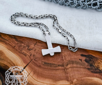 Handmade Mjolnir Pendant Replica from Uppland. Sterling Silver Thor hammer necklace.