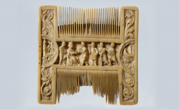 Double-Sided Ivory Liturgical Comb with Scenes of Henry II and Thomas Becket
