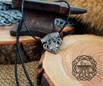 Sterling Silver Sigtuna Mjolnir Viking Necklace. Raven Head Thor Hammer Pendant.
