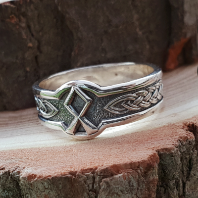 Handmade Sterling Silver Rune Ring. Viking Runic Jewelry.