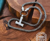 Handmade Mjolnir Pendant Replica from Uppland. Sterling Silver Thor hammer necklace.