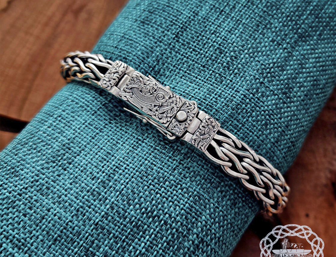 Mammen Style Sterling Silver Viking Bracelet. Based on the Cammin Casket.