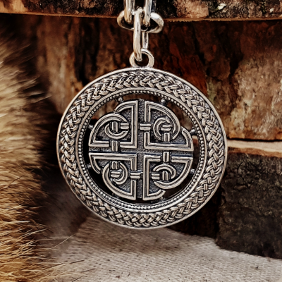 Handmade Sterling Silver Celtic Shield Knot Pendant. Norse Viking Jewelry.